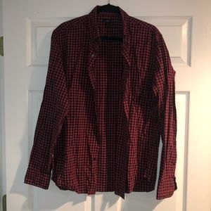 J. CREW SLIM FIT Red & Black Plaid Casual Button Down Shirt